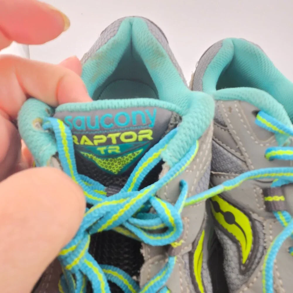 Saucony Raptor TR Grey Teal Trail Running Shoes Women’s Size 9 Sneakers